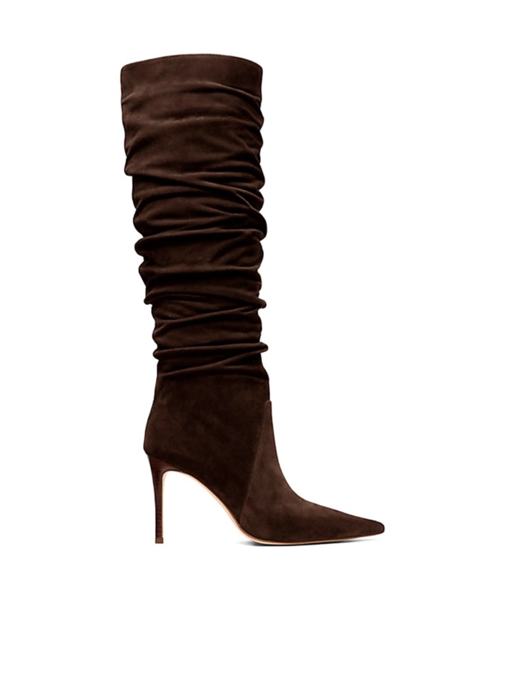 Michael Kors Dark Brown Suede Over-The-Knee Slouch Stiletto Boot